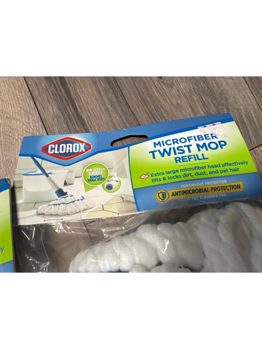 Clorox Microfiber Twist Mop Refill Antimicrobial Protection Hardwood Tile Floors